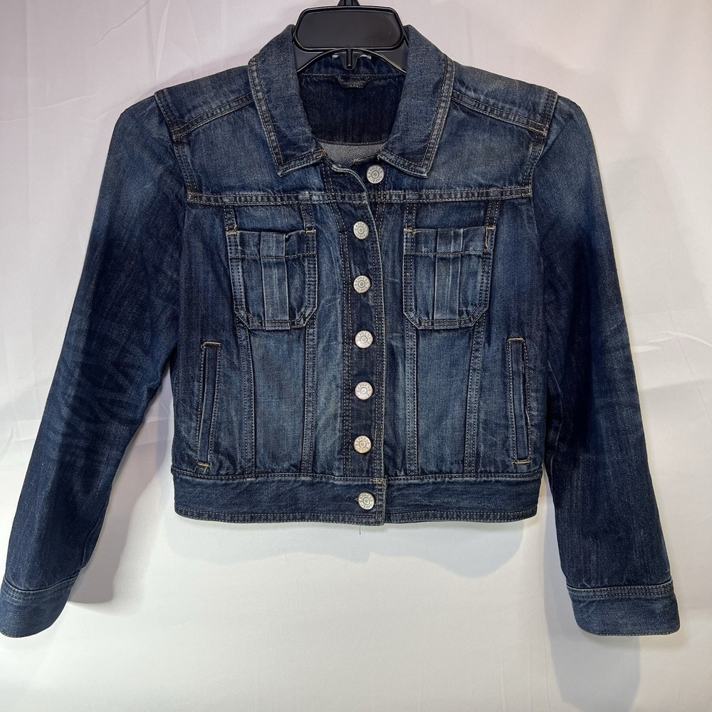 Vintage Limited Express Trucker Jacket Womens M Blue Lightwash Denim Heavyweight